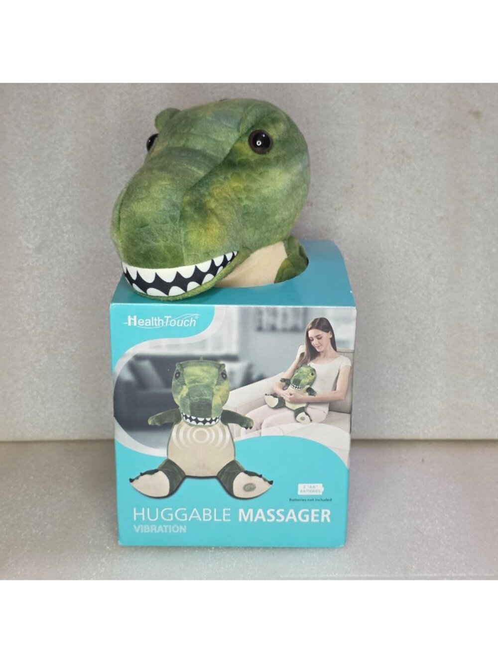 Health Touch Huggable Massager Vibration Plush Dinosaur Neck & Back New